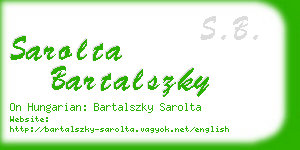 sarolta bartalszky business card